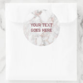 ラウンドステッカーバラ金ゴールドホワイトマーブルテンプレート ラウンドシール (バッグ)