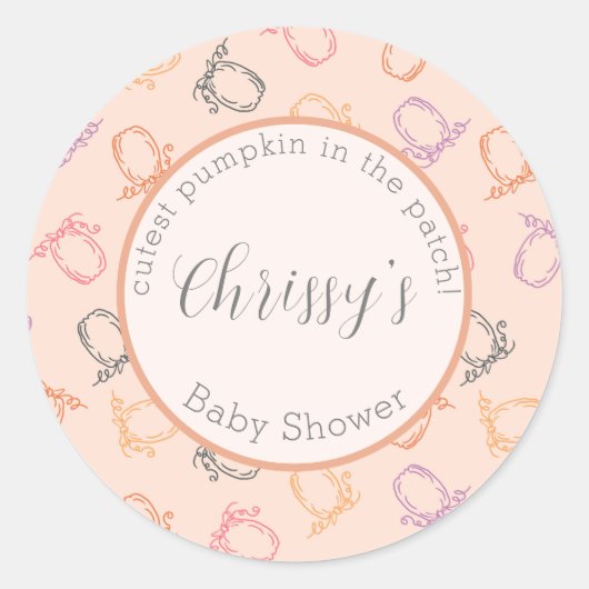 ラウンドステッカーパッチ内で最もキュートカボチャ ラウンドシール (正面)