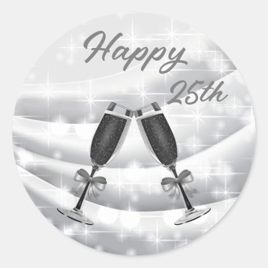 ラウンドステッカー ハッピー25周年記念 ラウンドシール (正面)