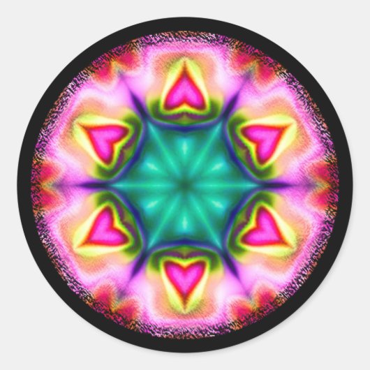 ラウンドステッカー(ハート) ラウンドシール (正面)