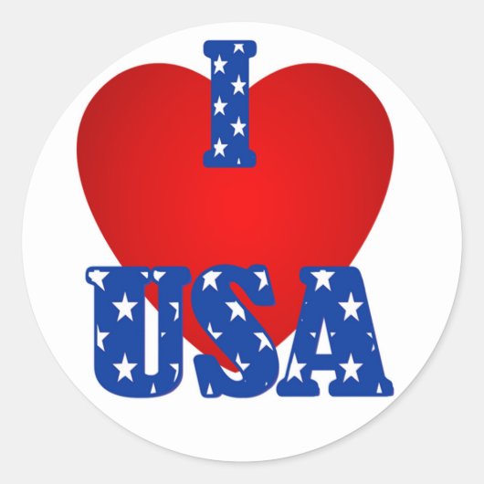 ラウンドステッカー/IハートUSA ラウンドシール (正面)