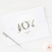 ラウンドステッカーJOYクラフトホリデー花模様 ラウンドシール (封筒)