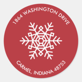 ラウンドスノーフレーク差出人住所ラベル ラウンドシール