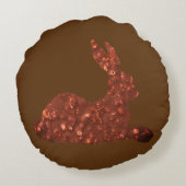 ラウンドスロークッション、チョコレートイースターラビット ラウンドクッション (裏面)