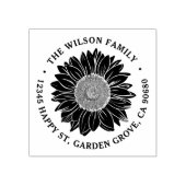 ラウンドス素朴マエレガントフラワー差出人住所 ラバースタンプ (インプリント)