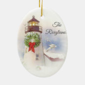 ラウンドセパーソナライズされたラミック灯台オーナメント セラミックオーナメント (裏面)