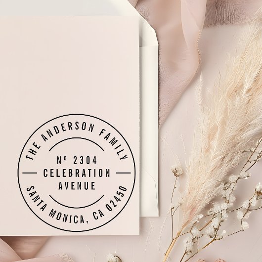 ラウンドタイポグラフィカスタムファミリ名差出人住所 セルフインキングスタンプ