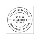 ラウンドタイポグラフィカスタムファミリ名差出人住所 ラバースタンプ (インプリント)