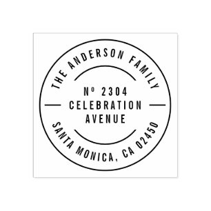 ラウンドタイポグラフィカスタムファミリ名差出人住所 ラバースタンプ