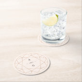 ラウンドダイヤモンドジェムストーンスタイリッシュジオメト結婚リ ラウンドペーパーコースター (インサイチュ)