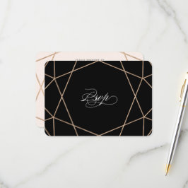 ラウンドダイヤモンドジェムストーンスタイリッシュジオメト結婚リ 出欠カード