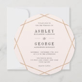 ラウンドダイヤモンドジェムストーン幾何学的エレガントな結婚式 招待状 (裏面)