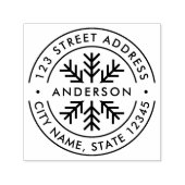 ラウンドダブルス縁どノーフレーク差出人住所 セルフインキングスタンプ (デザイン)