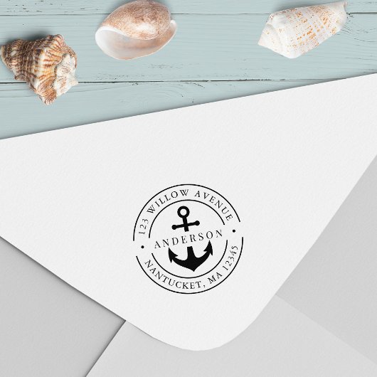 ラウンドダブル縁どいかり差出人住所 セルフインキングスタンプ