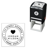 ラウンドダブル縁どモダンハート差出人住所 セルフインキングスタンプ (インサイチュ)