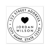 ラウンドダブル縁どモダンハート差出人住所 セルフインキングスタンプ (デザイン)