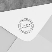 ラウンドダブル縁どモダン差出人住所 セルフインキングスタンプ