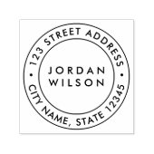 ラウンドダブル縁どモダン差出人住所 セルフインキングスタンプ (デザイン)