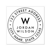 ラウンドダブル縁どモノグラムモダン差出人住所 セルフインキングスタンプ (デザイン)