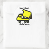 ラウンドダンプトラック誕生日ギフトラベルラベル ラウンドシール (バッグ)