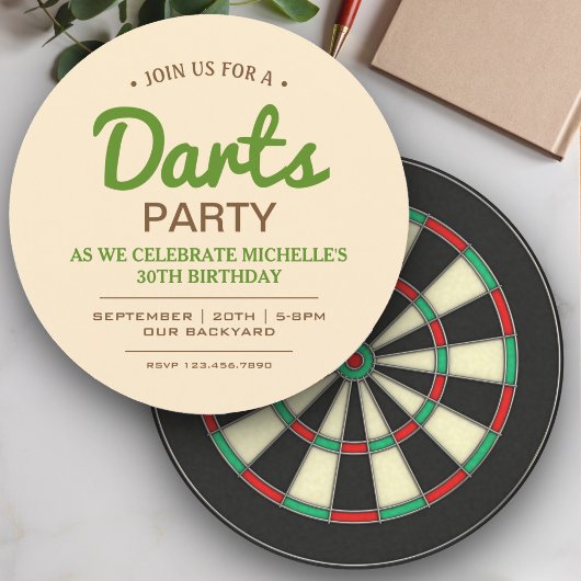 ラウンドダーツゲーム 誕生日パーティー招待状 招待状
