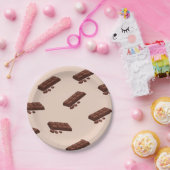 ラウンドチョコレートプレートでチョコレートブリスを楽しむ ペーパープレート (パーティー)