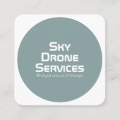 ラウンドテックのインスピレーションは緑色の白をカバー スクエア名刺 (正面)