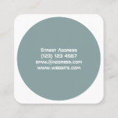 ラウンドテックのインスピレーションは緑色の白をカバー スクエア名刺 (裏面)