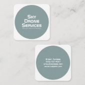 ラウンドテックのインスピレーションは緑色の白をカバー スクエア名刺 (正面/裏面)