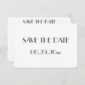 ラウンドデコミニマルホワイトウェディングデートを保存 招待状 (正面/裏面)