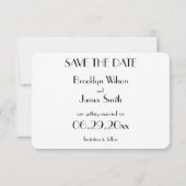ラウンドデコミニマルホワイトウェディングデートを保存 招待状 (裏面)