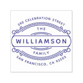 ラウンドデコ縁どファミリ名&差出人住所 セルフインキングスタンプ (デザイン)