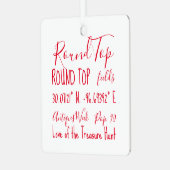 ラウンドトップテキサス州アンティークズウィークオーナメント メタルオーナメント (正面左)