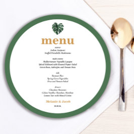 ラウンドトロピカルパームリーフメニューカード メニュー