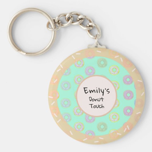ラウンドドーナツTouchミントグリーンキーチェーン キーホルダー (正面)