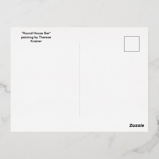 「ラウンドハウスバー」ベイ絵を描のはがきを入れる 箔シーズンポストカード (裏面)