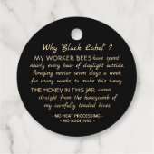 ラウンドハニージャールネックタグブラック金ゴールドヴィンテージビー フェイバータグ (裏面)