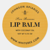 ラウンドハニービーリップビーズワックスバールラベル ラウンドシール (正面)