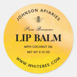 ラウンドハニービーリップビーズワックスバールラベル ラウンドシール