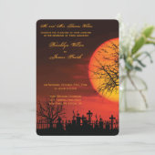 ラウンドハロウィーン結婚式招待状ナイト 招待状 (スタンド正面)