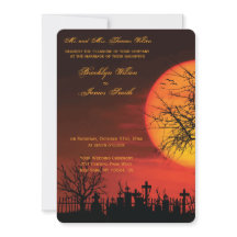 ラウンドハロウィーン結婚式招待状ナイト