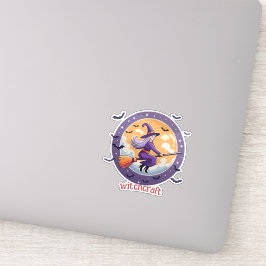 ラウンドハロウィーン魔女 シール