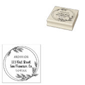 ラウンドハンドスケッチリーフファミリ差出人住所 ラバースタンプ (押印)