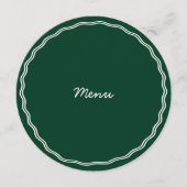 ラウンドハンドドローレトログリーン手書き結婚の メニュー (正面)
