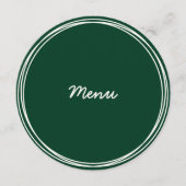 ラウンドハンドドローレトログリーン手書き結婚の メニュー (正面)