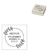 ラウンドハンド描画された葉ファミリ差出人住所 ラバースタンプ (押印)