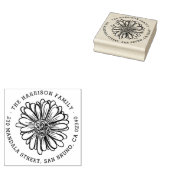ラウンドハンド描画フローラファミリ名差出人住所 ラバースタンプ (押印)