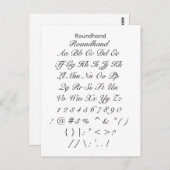 ラウンドハンド – ザズルフォントサンプラーシート ポストカード (正面/裏面)
