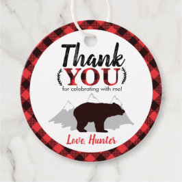 ラウンドバッファロープレイドベアーランバージャック誕生日 フェイバータグ