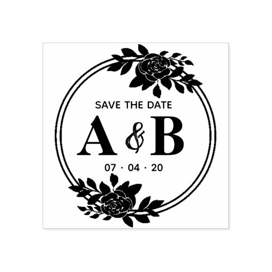 ラウンドバラヴィンテージモノグラム日付の保存 ラバースタンプ (インプリント)